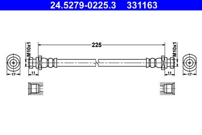 Brake Hose ATE 24.5279-0225.3