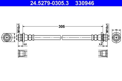 Brake Hose ATE 24.5279-0305.3