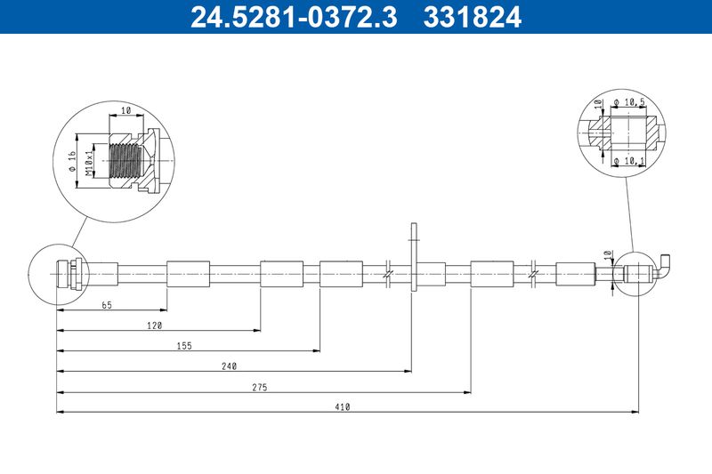 ATE 24.5281-0372.3 Brake Hose