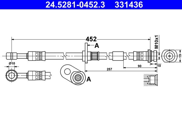 ATE 24.5281-0452.3 Brake Hose