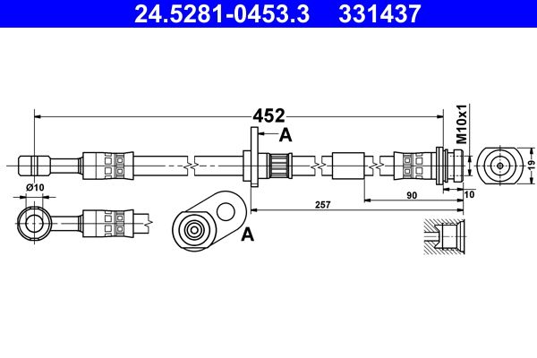 ATE 24.5281-0453.3 Brake Hose