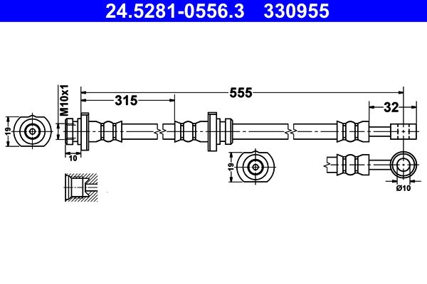 ATE 24.5281-0556.3 Brake Hose