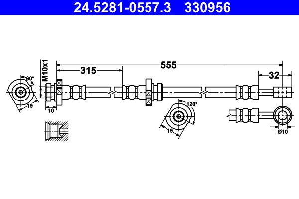 ATE 24.5281-0557.3 Brake Hose