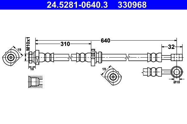 ATE 24.5281-0640.3 Brake Hose