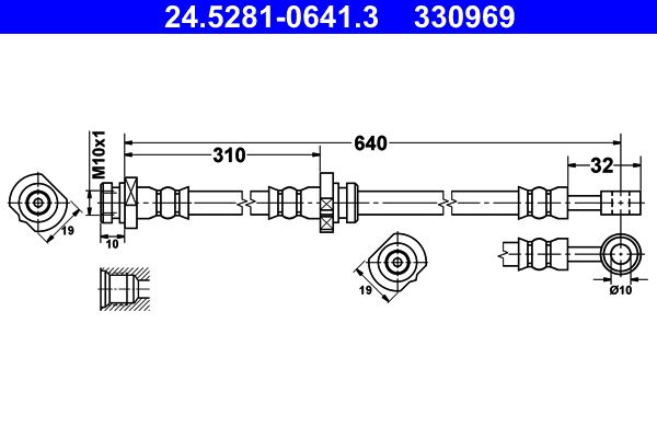 ATE 24.5281-0641.3 Brake Hose