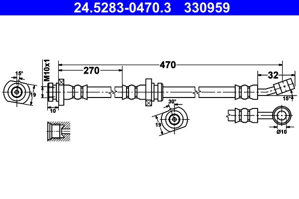 ATE 24.5283-0470.3 Brake Hose