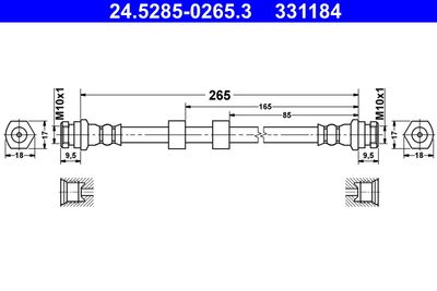 Brake Hose ATE 24.5285-0265.3