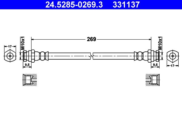 ATE 24.5285-0269.3 Brake Hose