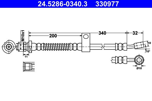 ATE 24.5286-0340.3 Brake Hose