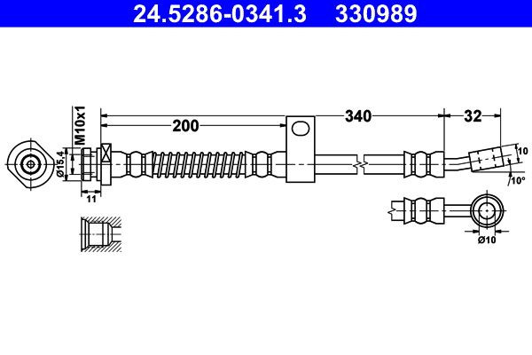 ATE 24.5286-0341.3 Brake Hose