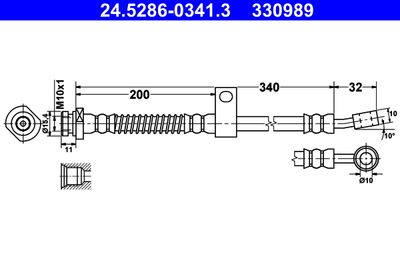Brake Hose ATE 24.5286-0341.3