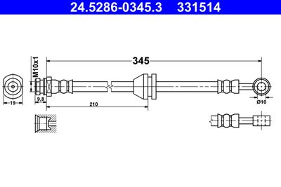 Brake Hose ATE 24.5286-0345.3
