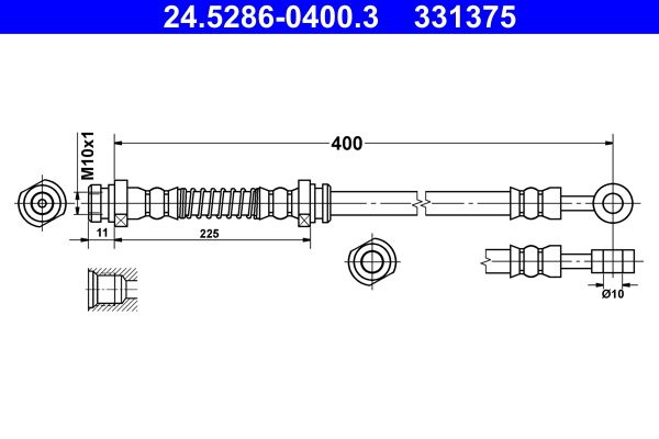 ATE 24.5286-0400.3 Brake Hose