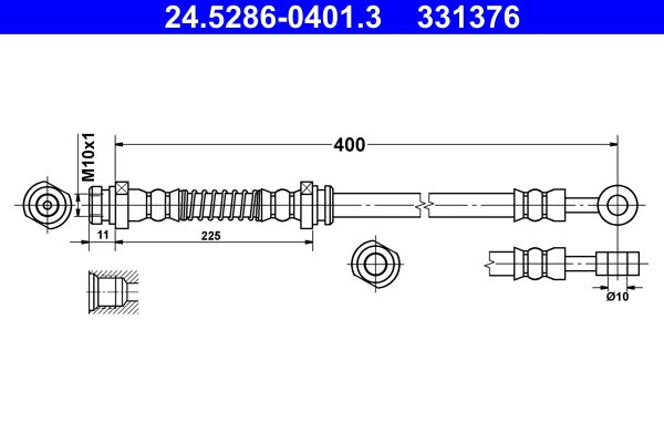 ATE 24.5286-0401.3 Brake Hose