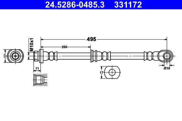 ATE 24.5286-0485.3 Brake Hose