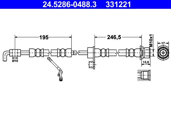 ATE 24.5286-0488.3 Brake Hose