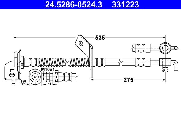 ATE 24.5286-0524.3 Brake Hose