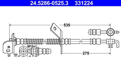 Brake Hose ATE 24.5286-0525.3