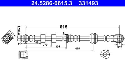 Brake Hose ATE 24.5286-0615.3