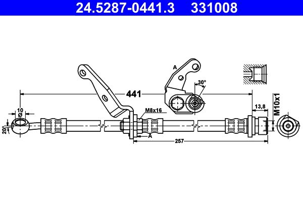 ATE 24.5287-0441.3 Brake Hose