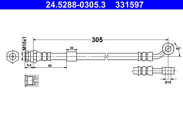 ATE 24.5288-0305.3 Brake Hose