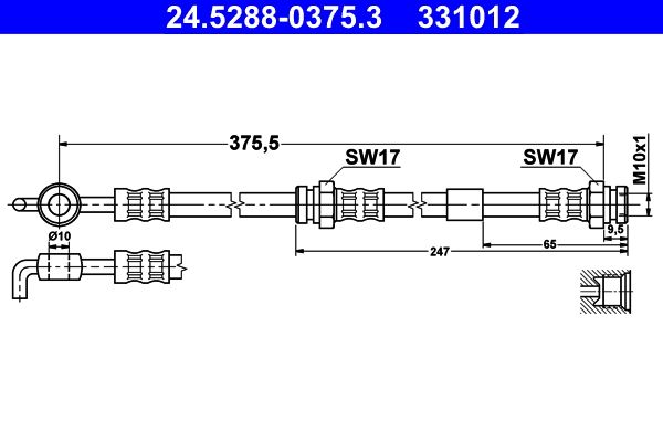 ATE 24.5288-0375.3 Brake Hose