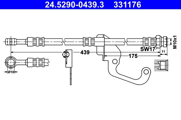 ATE 24.5290-0439.3 Brake Hose