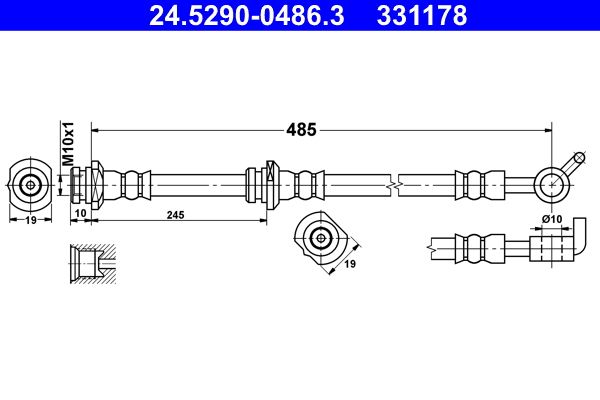 ATE 24.5290-0486.3 Brake Hose
