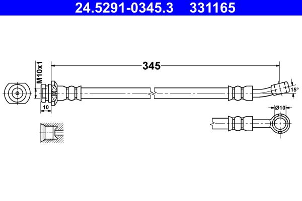 ATE 24.5291-0345.3 Brake Hose