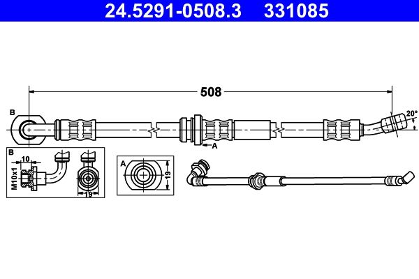 ATE 24.5291-0508.3 Brake Hose