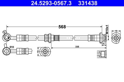 Brake Hose ATE 24.5293-0567.3