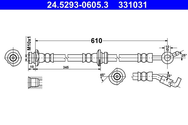 ATE 24.5293-0605.3 Brake Hose