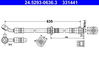Brake Hose ATE 24.5293-0636.3