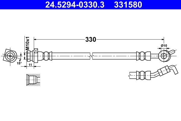 ATE 24.5294-0330.3 Brake Hose