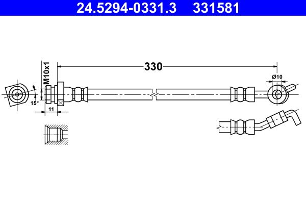 ATE 24.5294-0331.3 Brake Hose