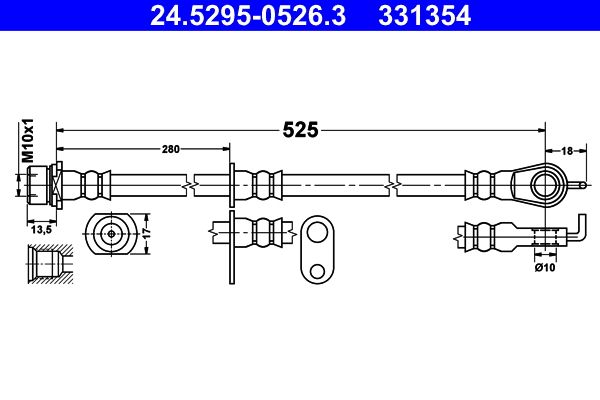 ATE 24.5295-0526.3 Brake Hose