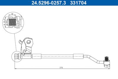 Brake Hose ATE 24.5296-0257.3