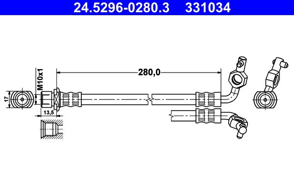 ATE 24.5296-0280.3 Brake Hose