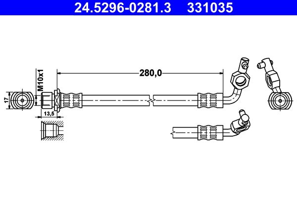 ATE 24.5296-0281.3 Brake Hose