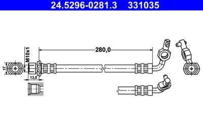 Brake Hose ATE 24.5296-0281.3