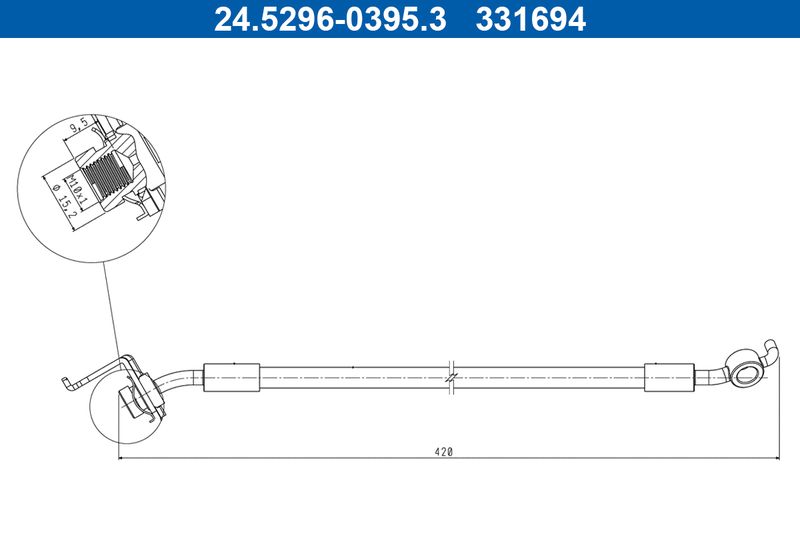 ATE 24.5296-0395.3 Brake Hose