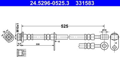 Brake Hose ATE 24.5296-0525.3