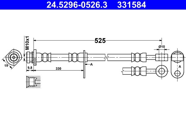 ATE 24.5296-0526.3 Brake Hose