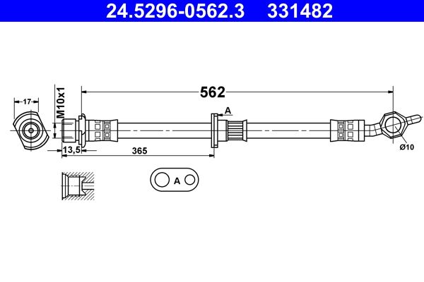 ATE 24.5296-0562.3 Brake Hose