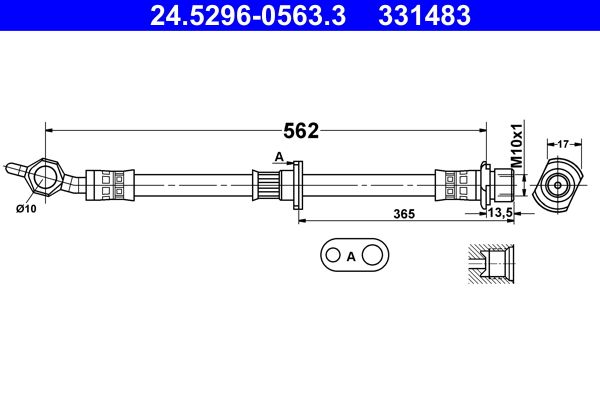 ATE 24.5296-0563.3 Brake Hose