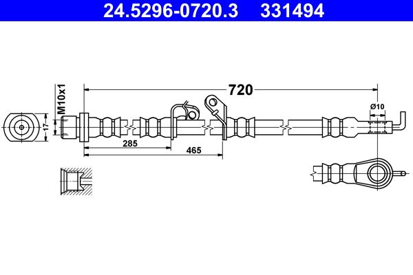 ATE 24.5296-0720.3 Brake Hose