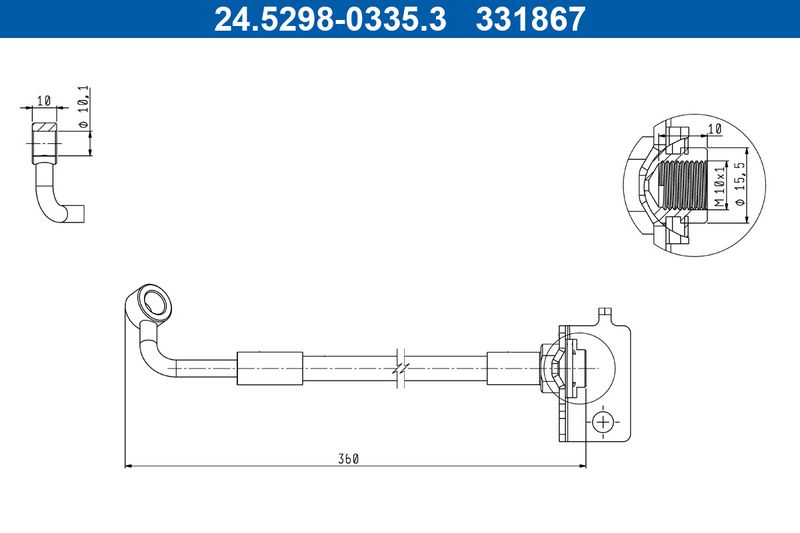 ATE 24.5298-0335.3 Brake Hose
