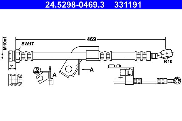 ATE 24.5298-0469.3 Brake Hose