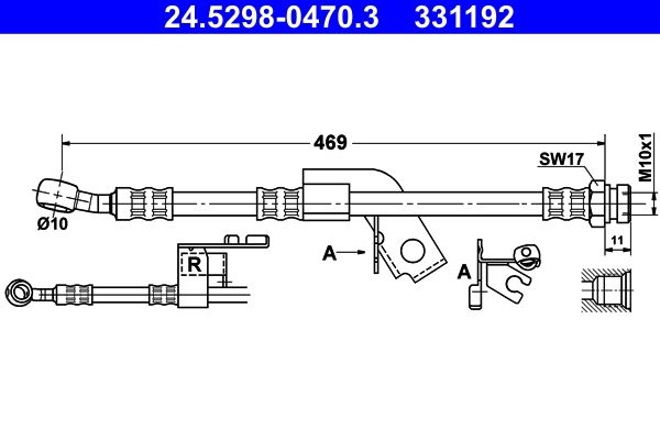 ATE 24.5298-0470.3 Brake Hose