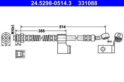 Brake Hose ATE 24.5298-0514.3